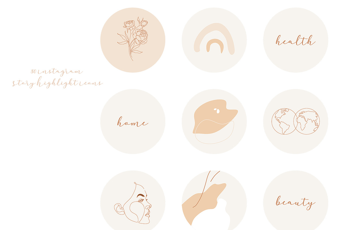 Neutral Bohemian Insta Story icons, a Social Media Template by velychko.ua (Photo 3 of 9)
