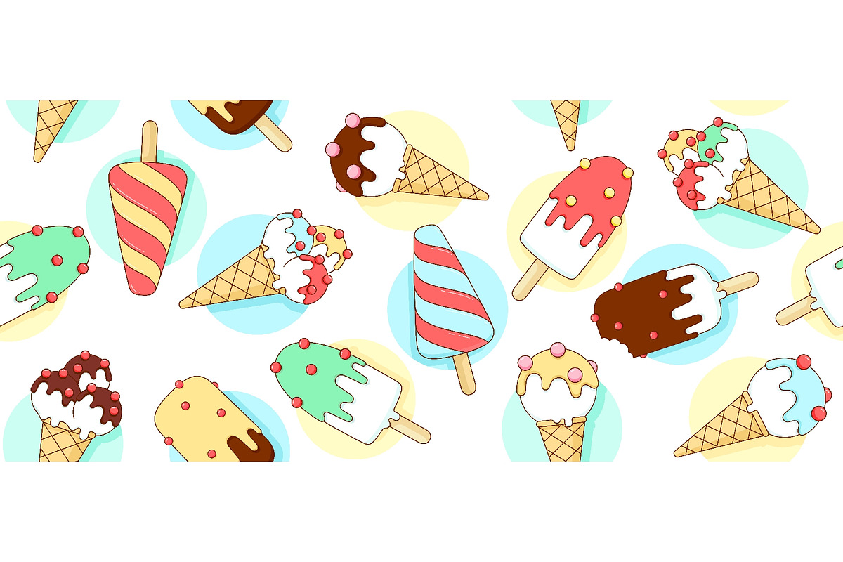 Ice cream scoop, seamless pattern, a Food Illustration by Foxys Graphic (Photo 1 of 3)