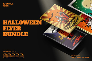 Halloween Flyer Bundle, a Poster Template by Decoconio Design