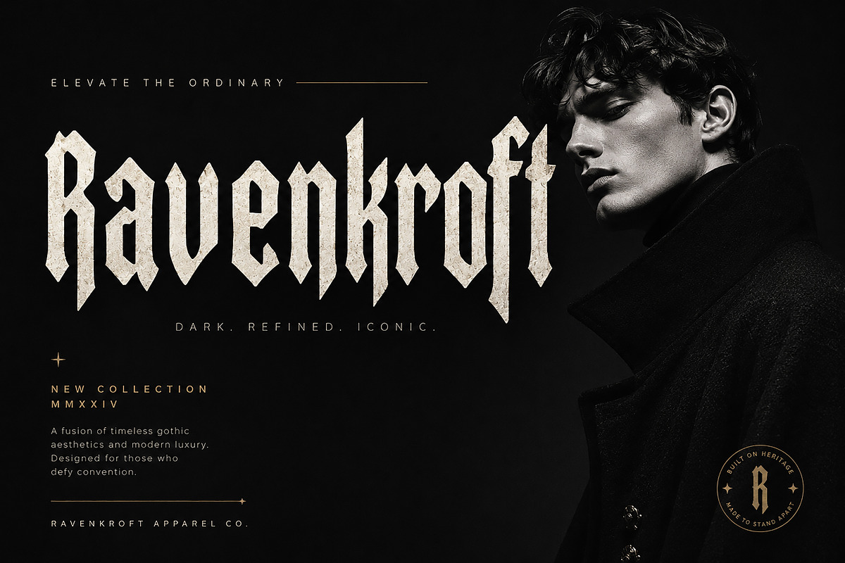 Ravenkroft — Gothic Blackletter Font, a Blackletter Font by Wow Magic (Photo 4 of 5)