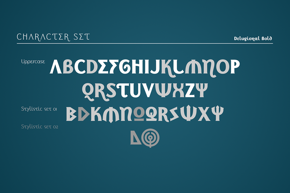 Delugional - Typeface of Atlantis!, a Font by Roland Huse Design (Photo 2 of 7)
