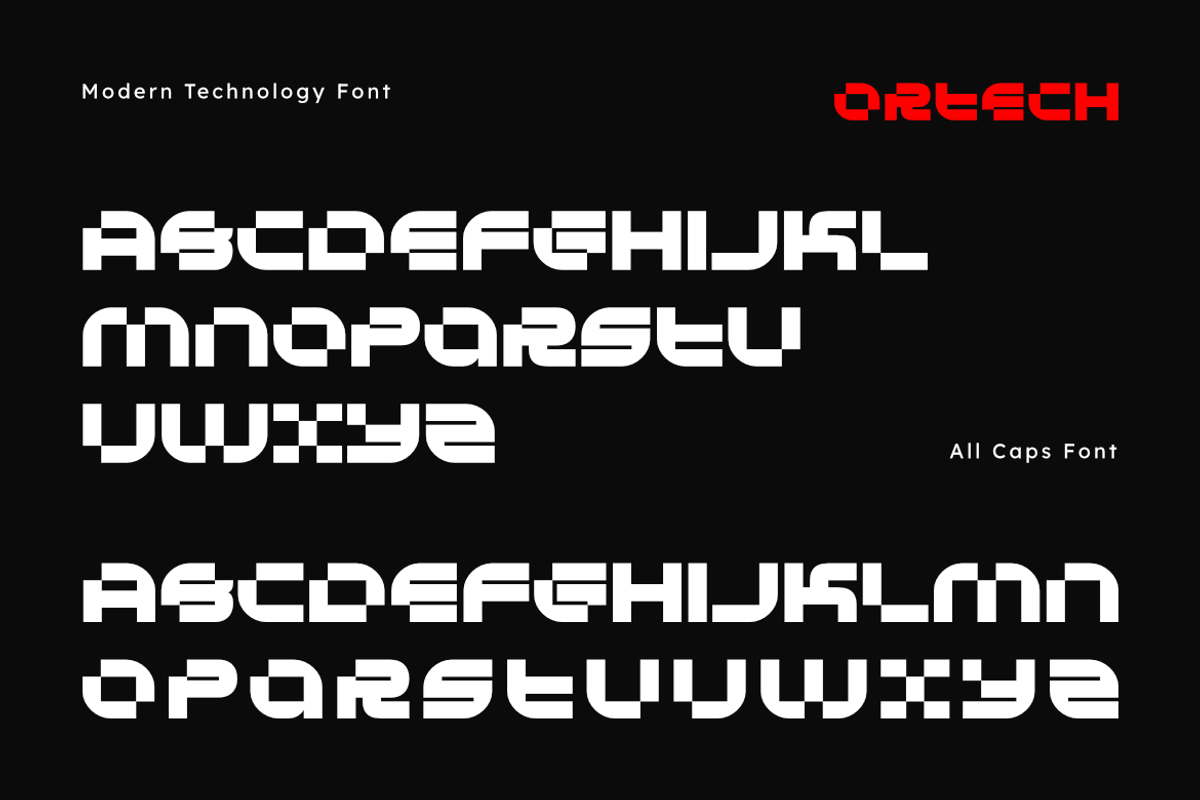 Ortech - Modern Futuristic Font, a Symbol Font by Masyafi Studio (Photo 2 of 8)