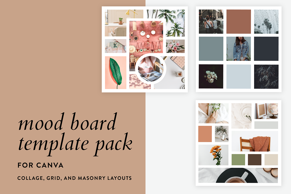 Mood Board Template Pack for Canva, a Product Mockup by The Sunshine Creative (Photo 1 of 4)