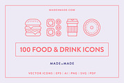 Food & Drink Line Icons, an Outline Icon by Made by Made (Thumbnail 1 of 7)