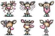 Whimsical Valentine Deer Clipart, an Illustration by CraftArtStudio (Thumbnail 2 of 6)
