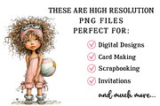 Whimsical Summer Girl Clipart, an Illustration by OK Design (Thumbnail 5 of 6)