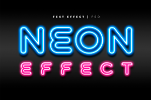 Neon Text Effect Mockup, a Background Graphic by Xtrahive