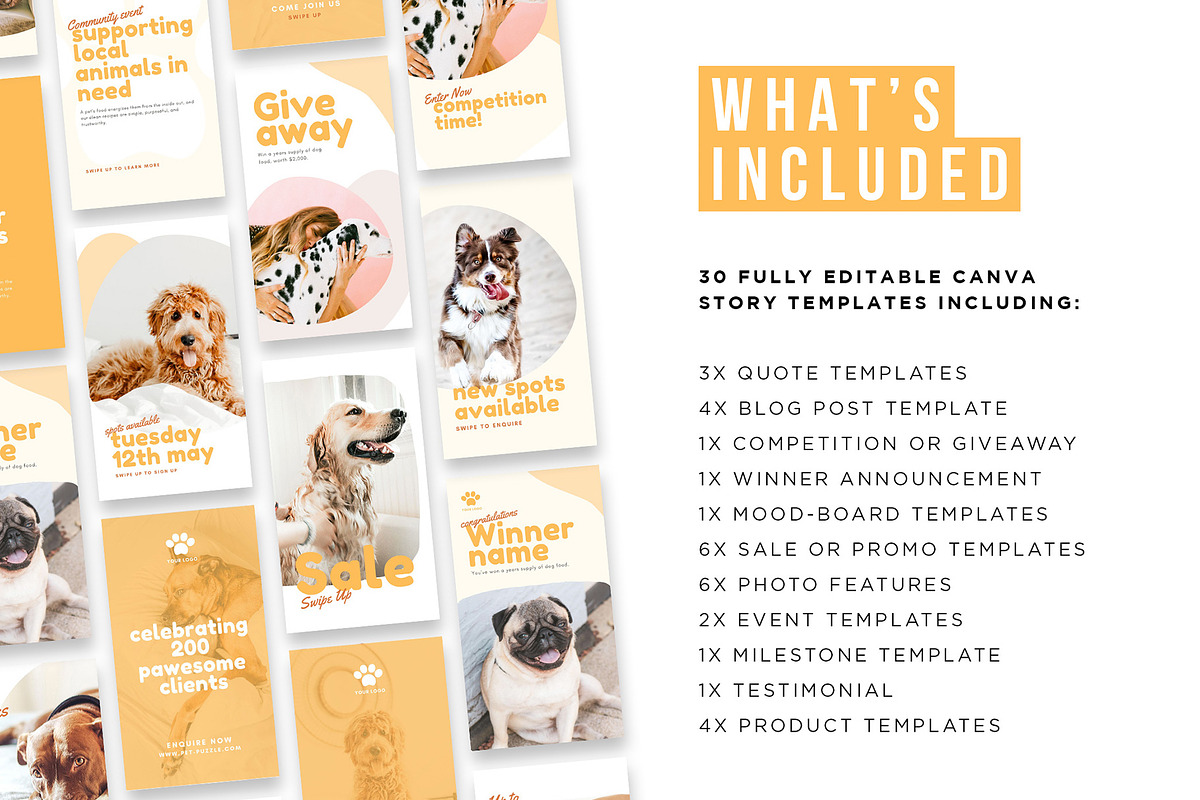 Pets Instagram Story Posts, a Social Media Template by Cultive Creative (Photo 2 of 10)