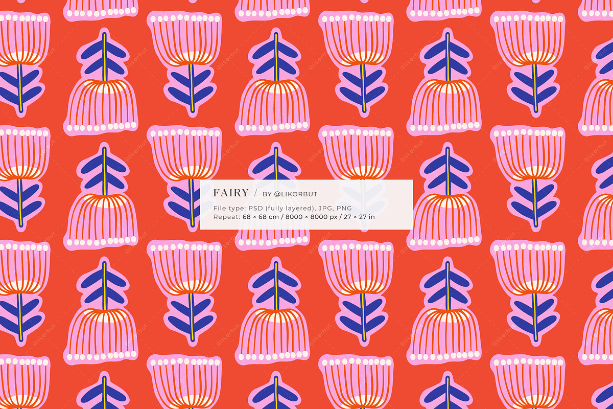 Fairy Abstract Modern Floral Pattern, a Pattern Graphic by likorbut (Photo 2 of 10)