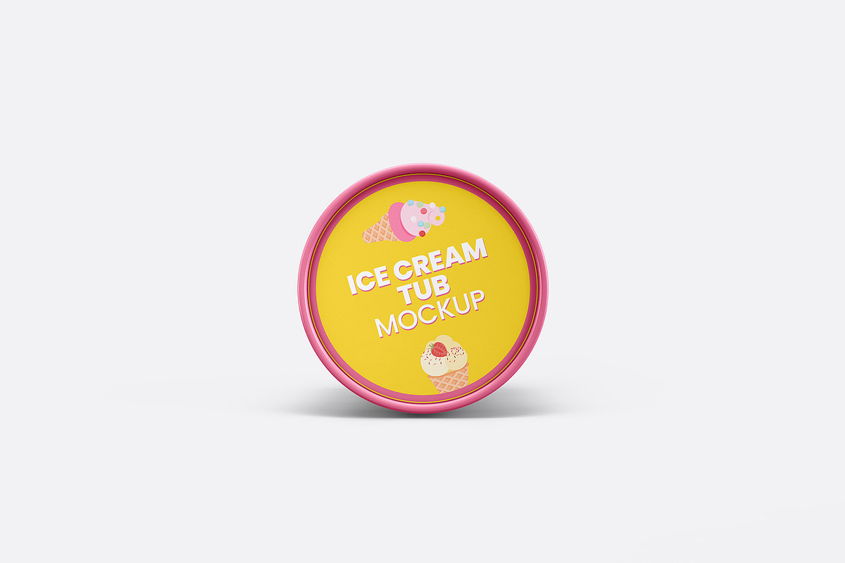 Ice Cream Tub Mockup - 8 views, a Packaging Mockup by Illusiongraphic (Photo 3 of 19)