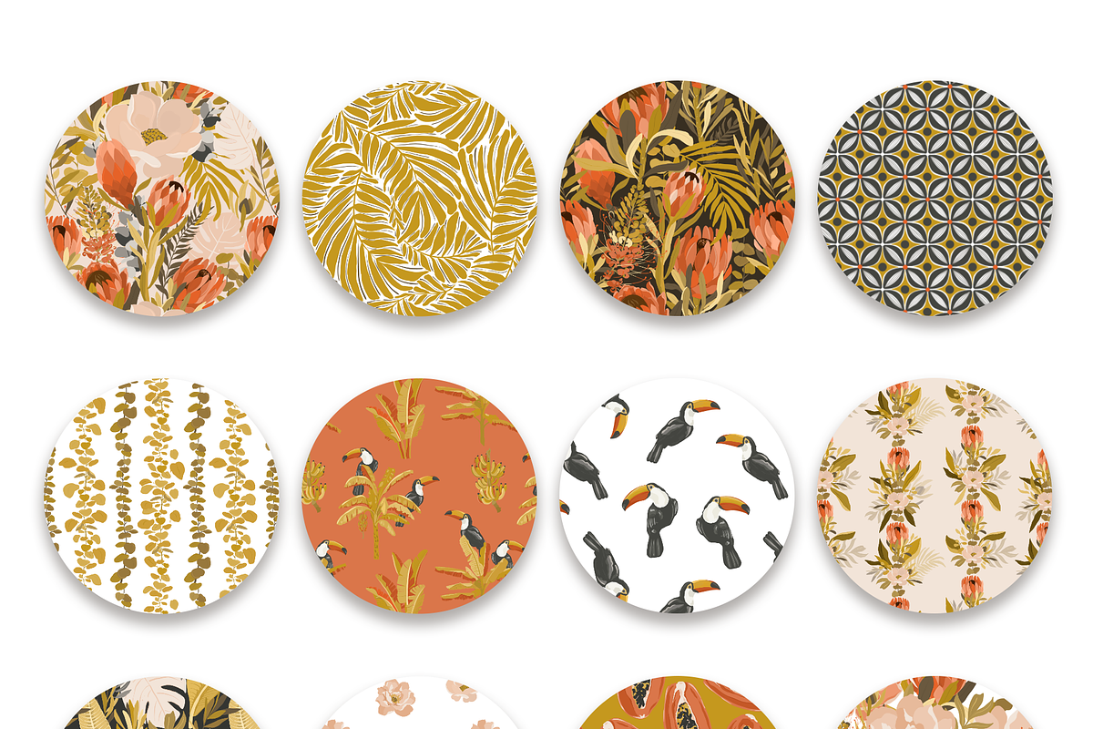 Tropical story. Patterns collection., a Pattern Graphic by Alena Zaytseva (Photo 7 of 11)