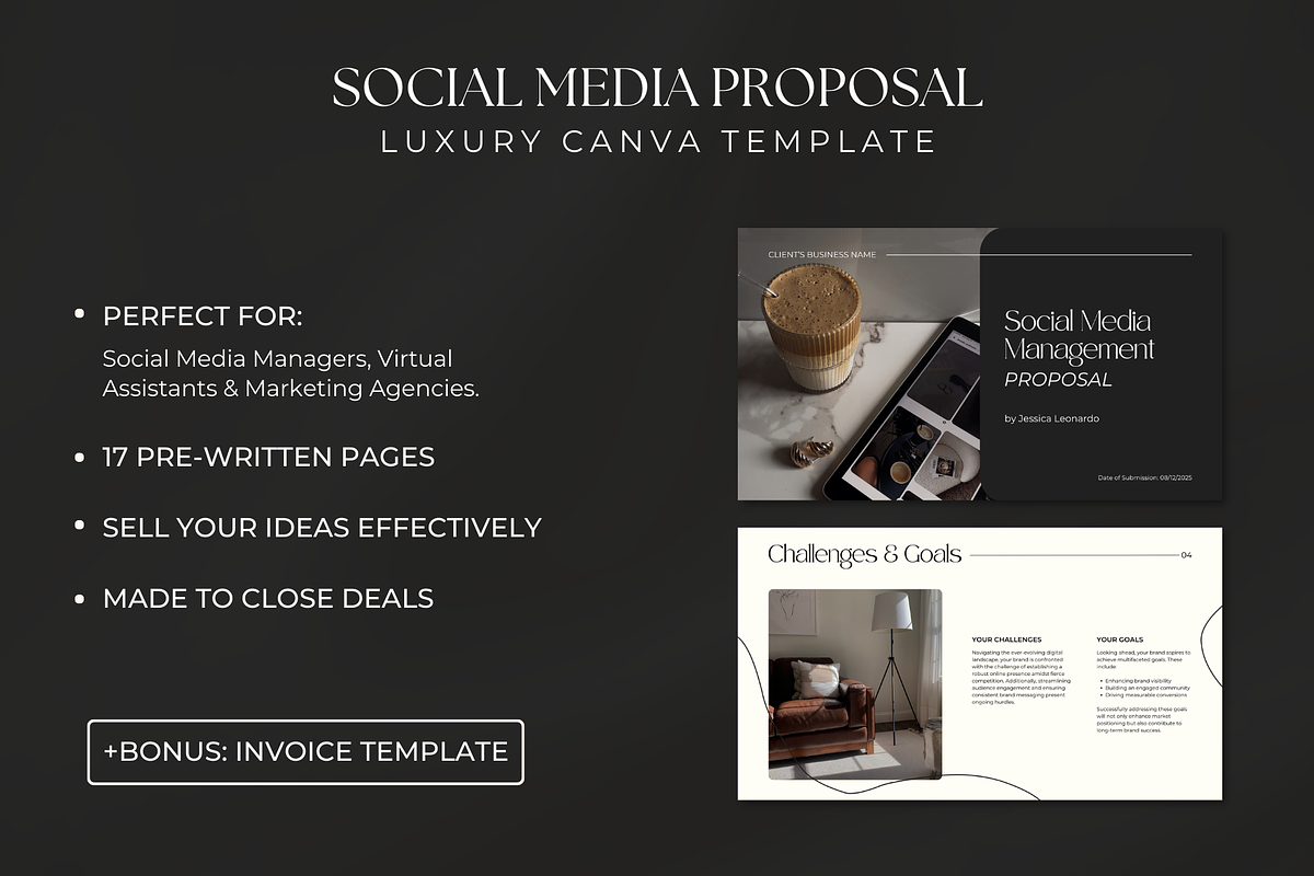 Social Media Proposal Template Canva