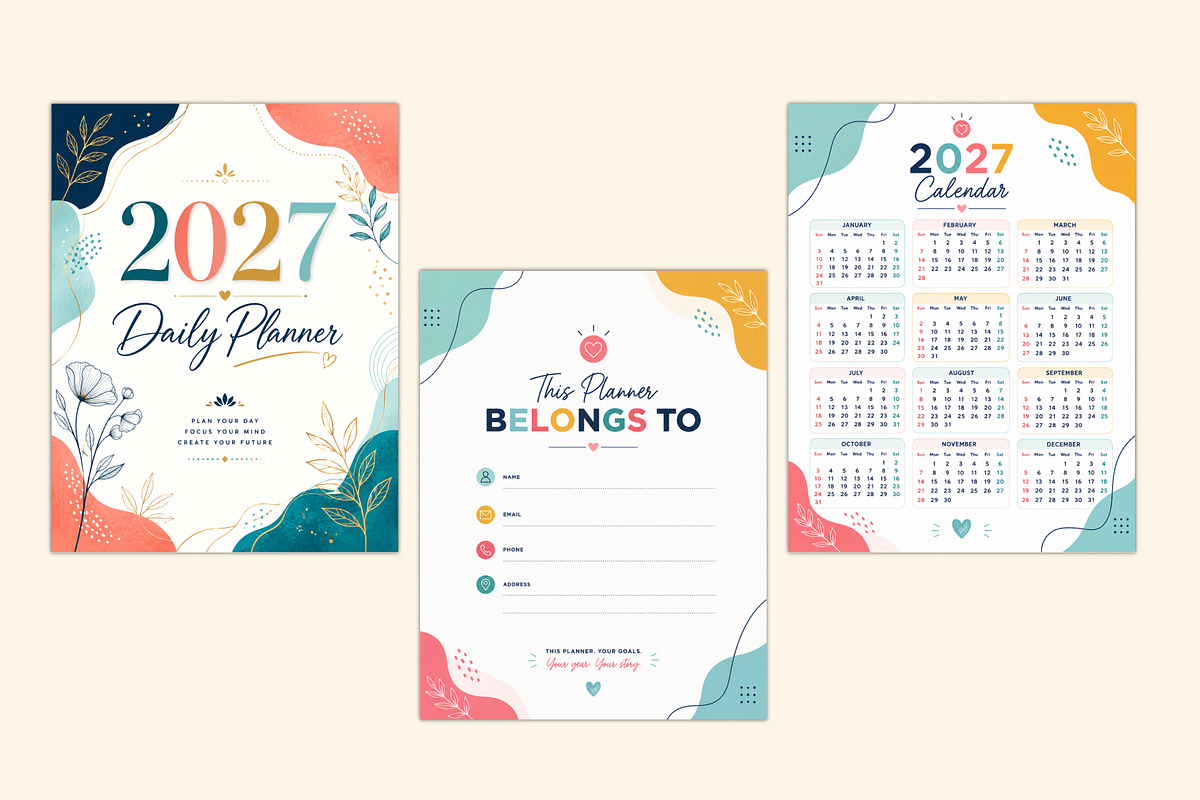 2027 Daily Planner, a Stationery Template by Shumaya (Photo 3 of 4)