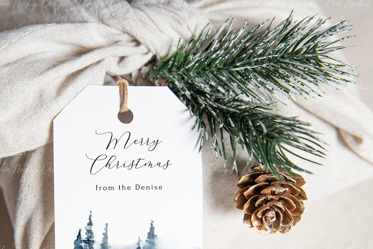 Christmas Gift Tag Mockup, a Product Mockup by ILoveMockupDesign (Photo 4 of 11)