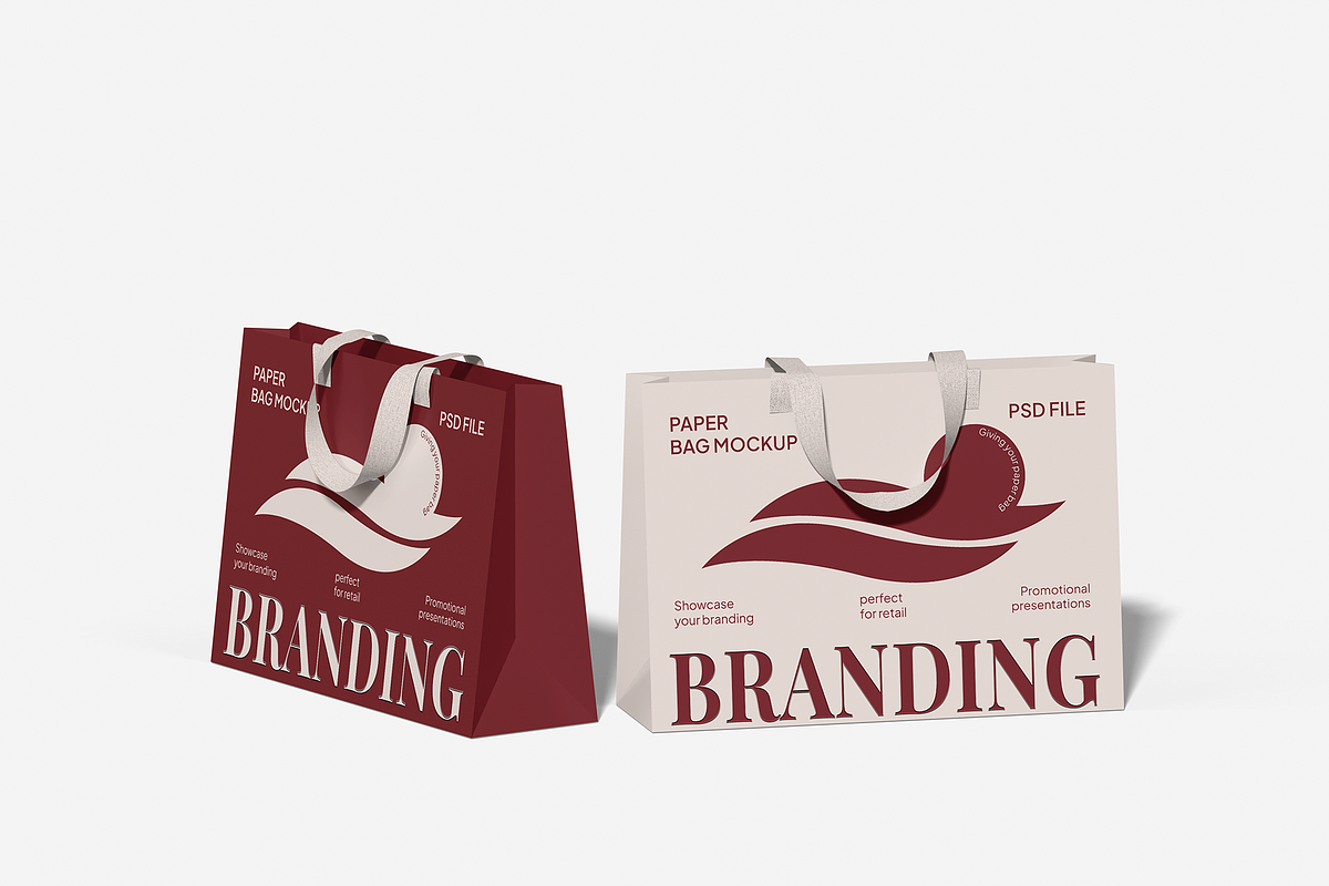 Paper Bag Mockup, a Packaging Mockup by Bartama Graphic (Photo 3 of 4)