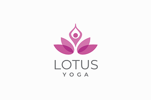 Lotus Yoga logo design template, a Branding & Logo Template by yopie