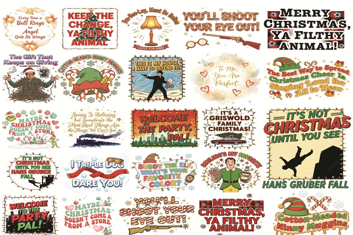 Christmas Movie Quote PNG Bundle, an Object Graphic by EllaMaiyaali (Photo 1 of 7)