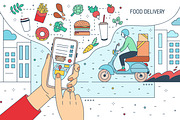 Food delivery app banner, flyer, a Food Illustration by Good Studio (Thumbnail 1 of 5)