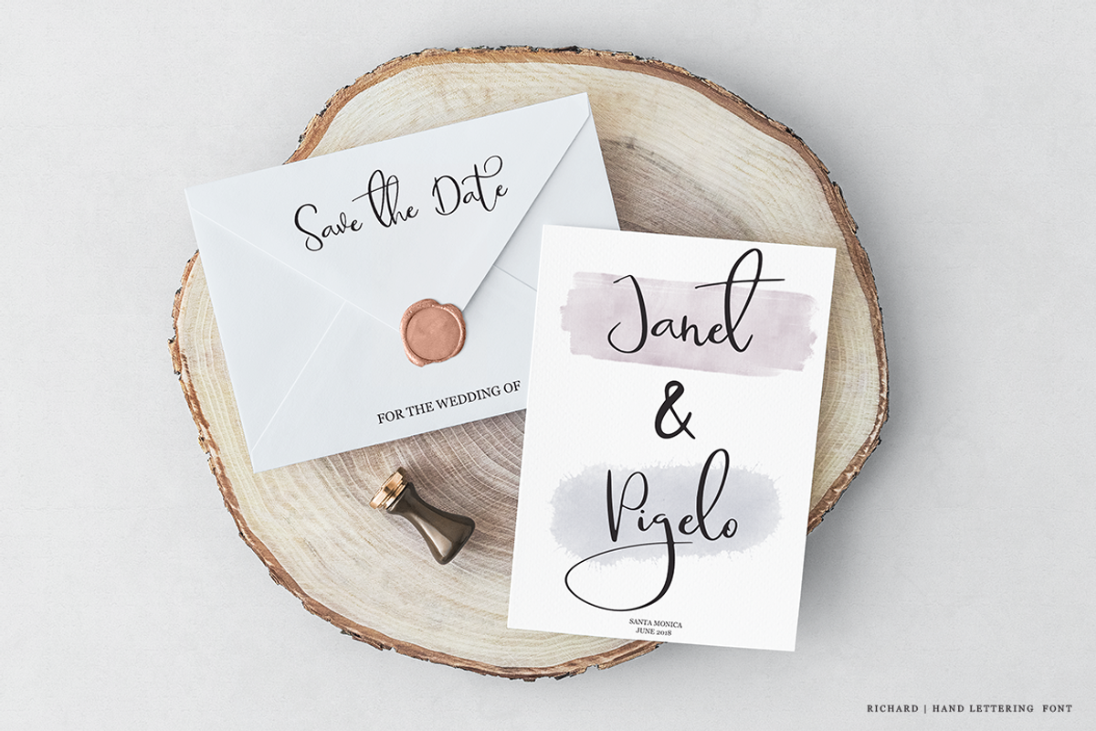 Richard, a Script Font by Larin Type Co. (Photo 2 of 8)