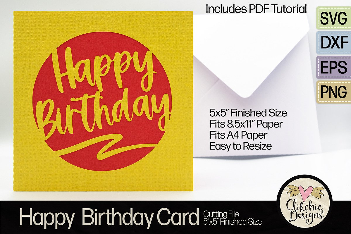 Happy Birthday SVG Cutting File, a Card Template by Clikchic Designs (Photo 3 of 6)