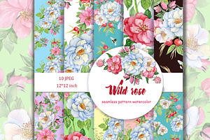 Wild Rose, Seamless Patterns