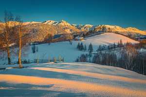 Amazing winter landscape at sunset, a Nature Photo by Alpine Dreams