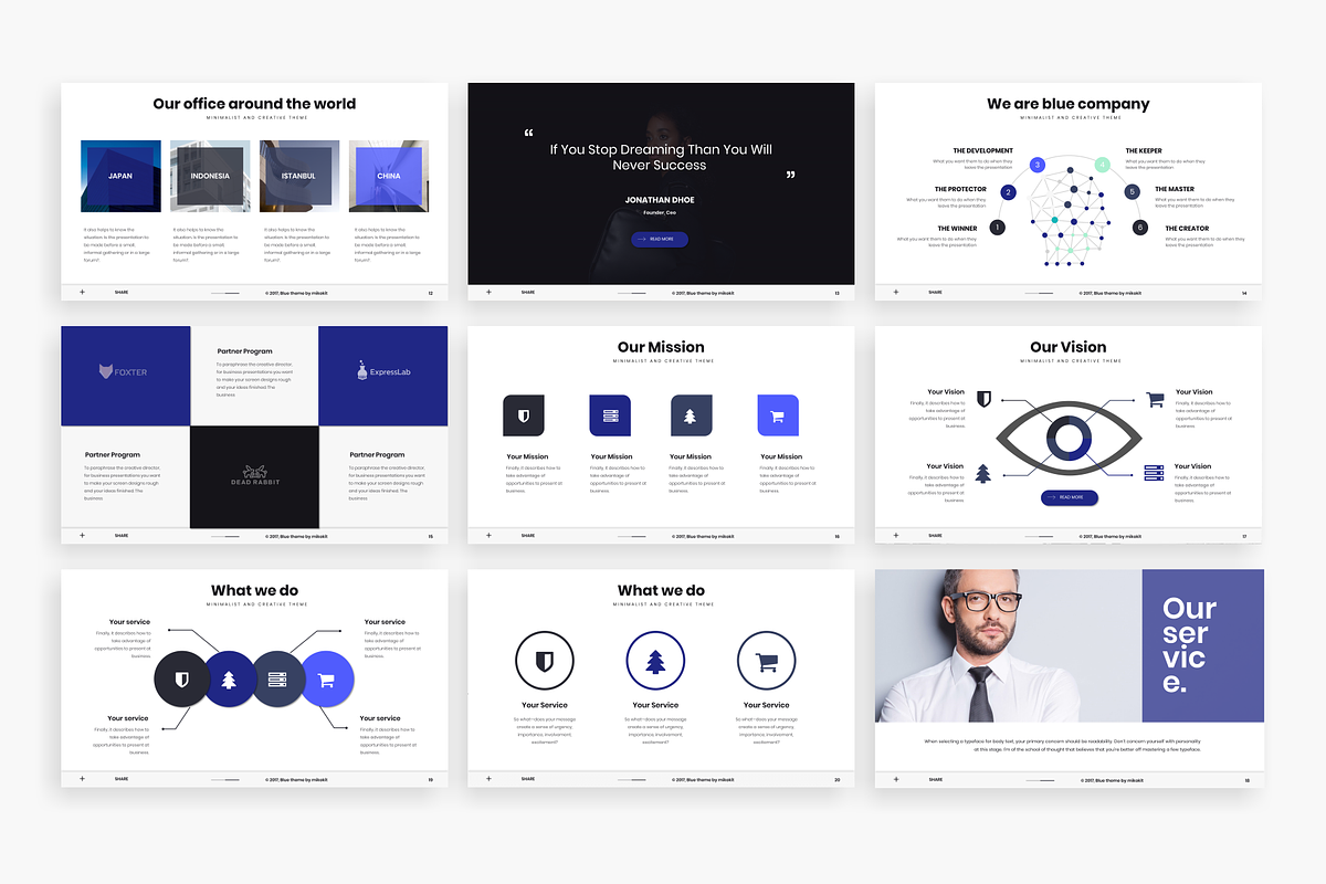 Blue - Powerpoint Template, a Presentation Template by Mikokit (Photo 3 of 12)