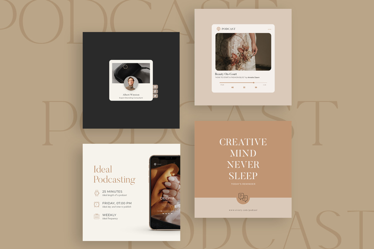 Podcast Instagram Creator CANVA PS, a Social Media Template by Eviory (Photo 16 of 20)