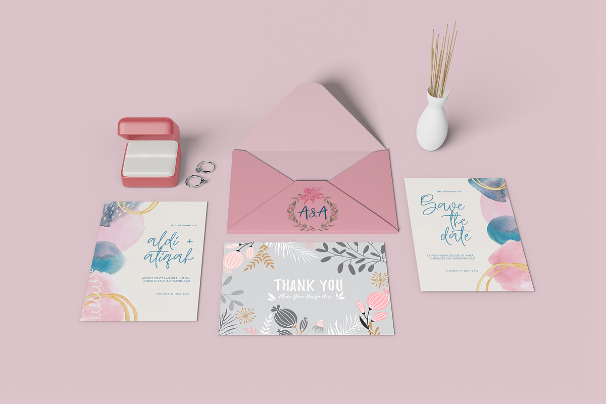 Wedding Invitation Mockup, a Print Template by bimockup (Photo 3 of 5)