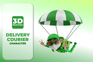 3D DELIVERY COURIER ILLUSTRATION