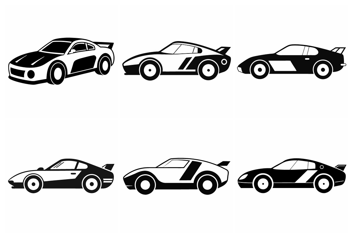 Sports Cars in Varying Color Schemes, an Object Graphic by Billah Hub