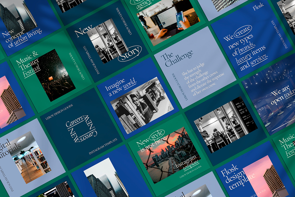 FLOSK - Instagram Branding Template, a Social Media Template by LEROY Design (Photo 2 of 6)
