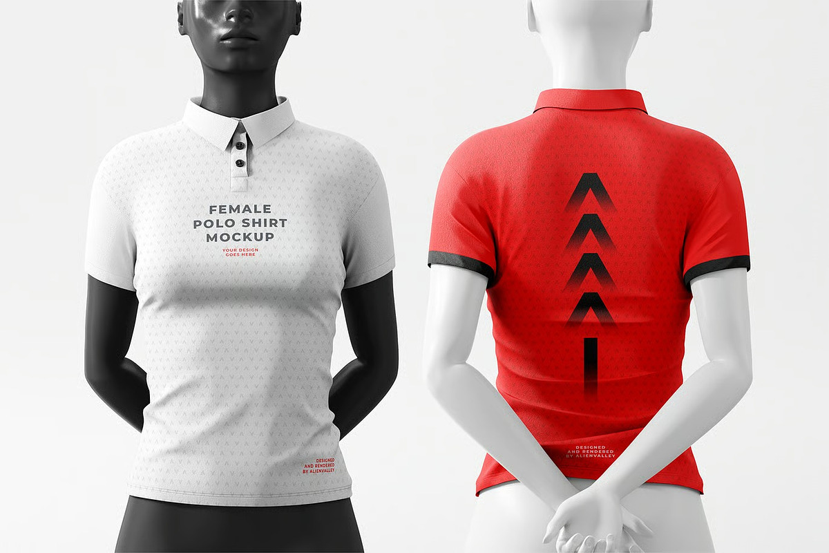 Female Polo Shirt Mockup, a Shirt Mockup by zpackcreative (Photo 4 of 5)