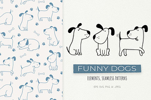 Cute Doodle Dogs, an Animal Illustration by Irina Ostapenko