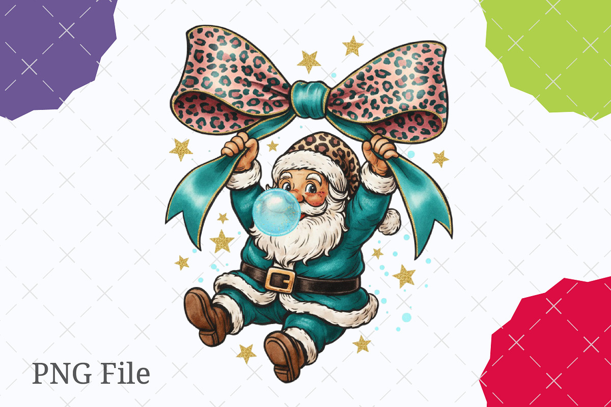 Leopard Santa Coquette Bow PNG, an Illustration by designcity5 (Photo 1 of 8)
