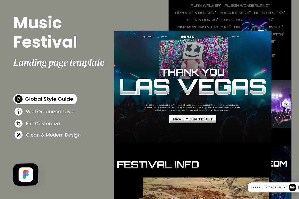 Input - Music Festival Landing Page, a Landing Page Template by SLAB! Design (Photo 1 of 4)