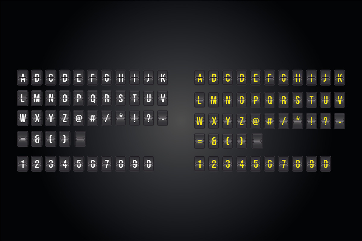Airport Sign-Scoreboard Text Vector, an Illustration by ErsanK (Photo 2 of 2)