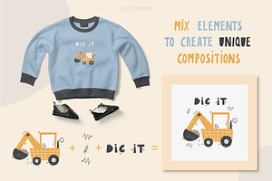 Little Diggers Clipart & Patterns