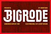 Bigrode - Condensed Display Font, a Sans Serif Font by Sronstudio (Thumbnail 1 of 13)