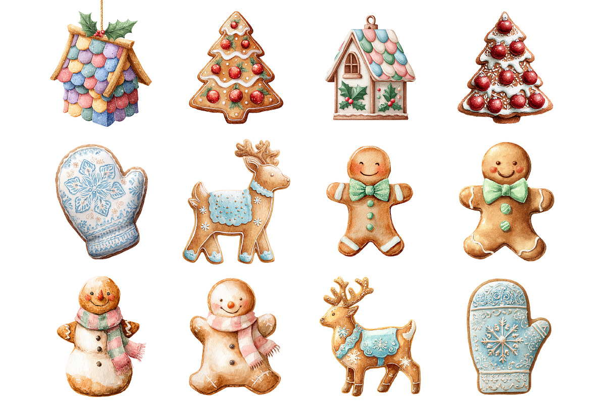 Watercolor Gingerbread Clipart, a Graphic by CitraGraphics (Photo 2 of 4)