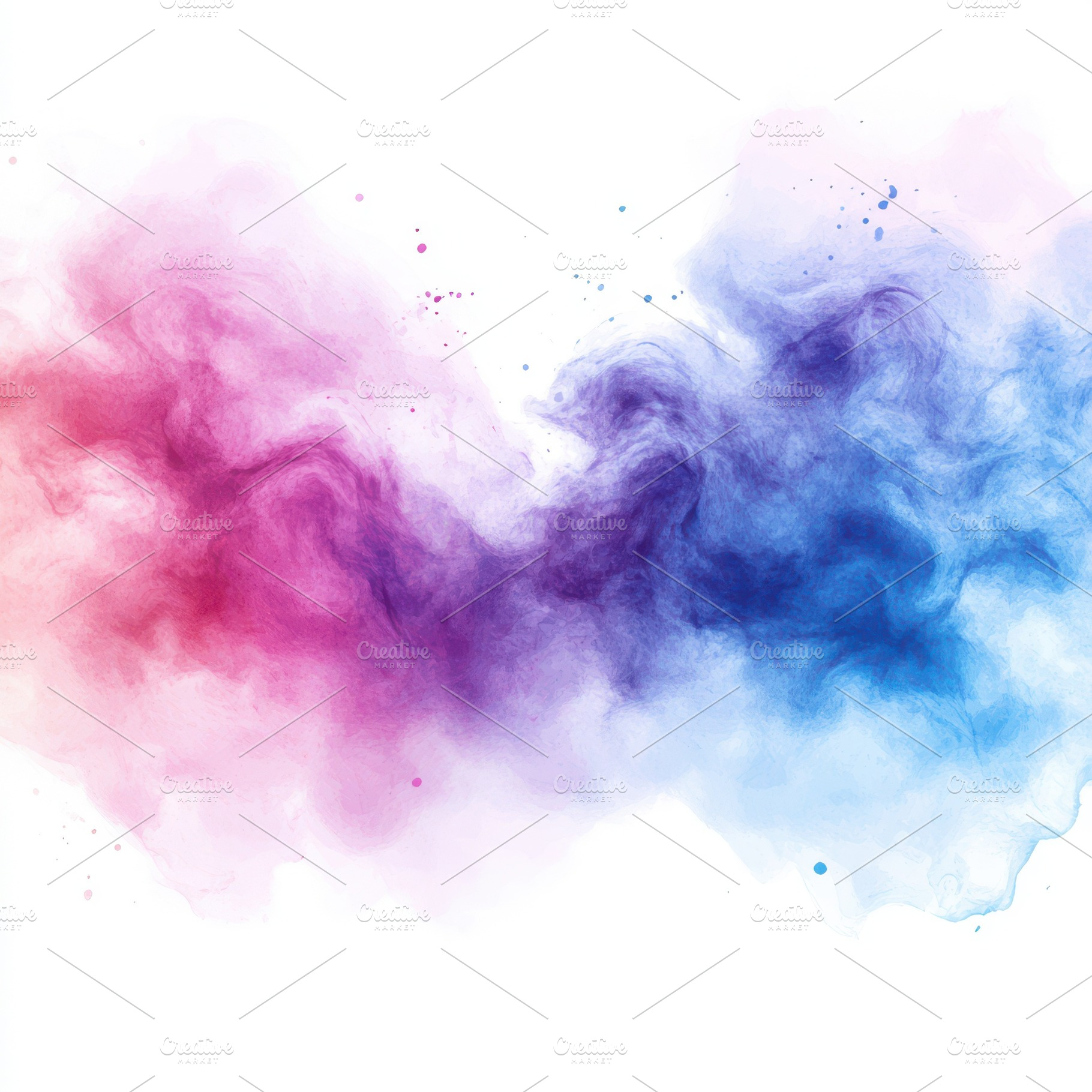 Abstract watercolor painting pink bl, an Abstract Photo by Pixeness Studio