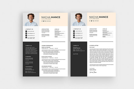 Professional Resume CV Template, a Resume Template by iDoodle Studio