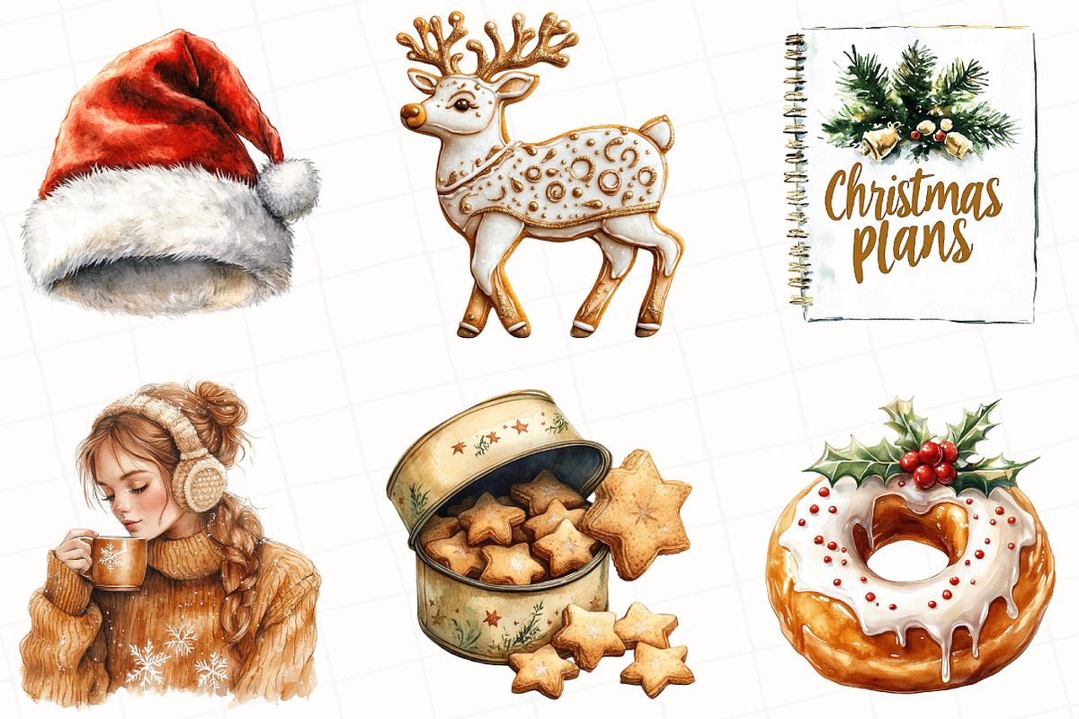Cozy White Christmas Clipart, an Illustration by OK Design (Photo 4 of 5)