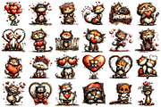 Valentines Whimsical Cats Clipart, an Illustration by designcity5 (Thumbnail 2 of 5)