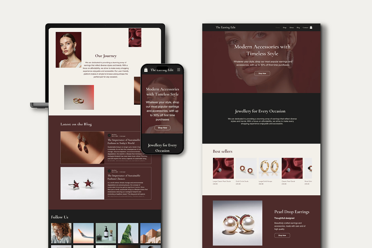 Wix Luxury Jewelry Store Website, a Wix Template by Sky Dore Design (Photo 5 of 11)