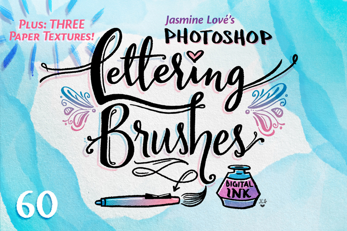 Pen & Ink Lettering Brushes, a Brush Add-On by Jasmine Lové (Photo 1 of 10)