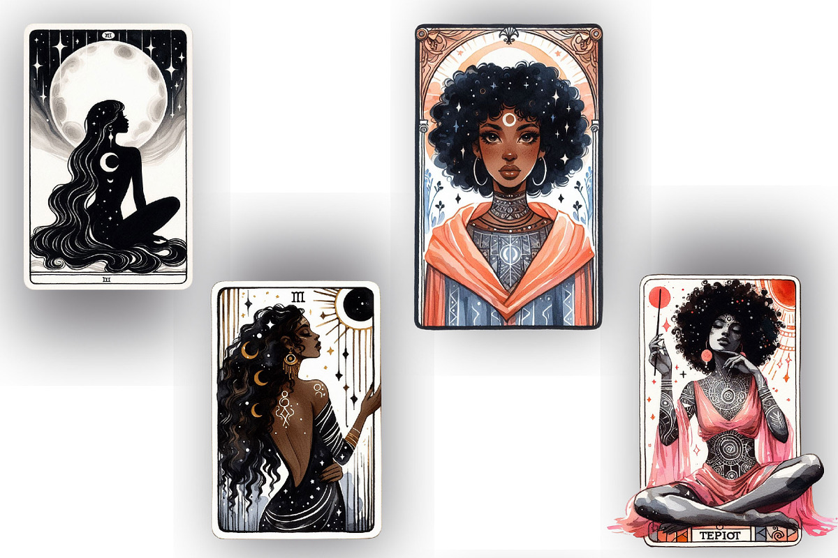 Black Woman Tarot Card PNG Clipart, a Graphic by CitraGraphics (Photo 2 of 4)