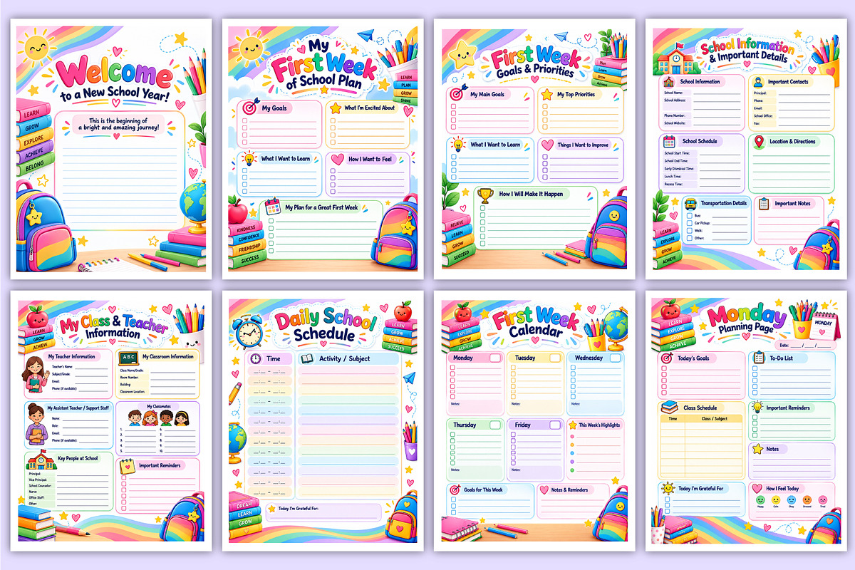 First Week of School Planner, a Stationery Template by Mustafiz (Photo 2 of 3)