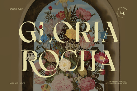 Gloria Rocha | Glamorous Serif Font, a Serif Font by Jolicia Type