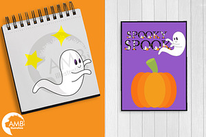 Ghostly Alphabet Clipart AMB-2643